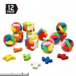 Big Mo's Toys Puzzle Erasers Individually Wrapped Goody Bag Party Favor and Stocking Stuffers Pencil Eraser 6 Balls and 6 Cubes  B0714F7DV4